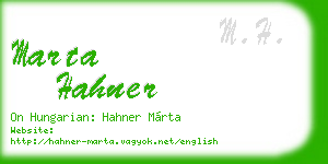 marta hahner business card