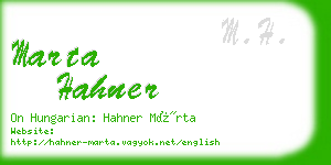 marta hahner business card